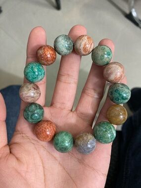 Multicolor Natural coral stone Stretch Bracelet